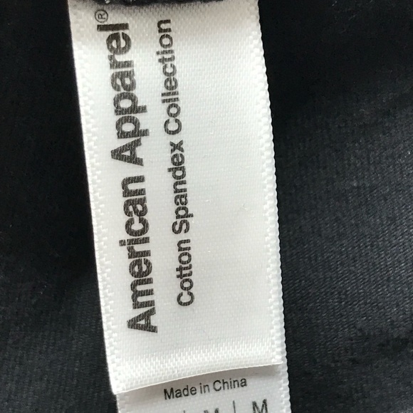 NEW 2 Pack American Apparel Black Leggings Tights Size M Cotton Spandex Yoga M - Picture 9 of 10